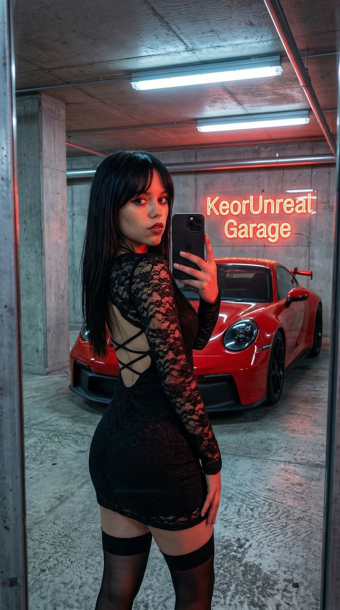 Urban Fashion Garage Mirror Selfie — example 3