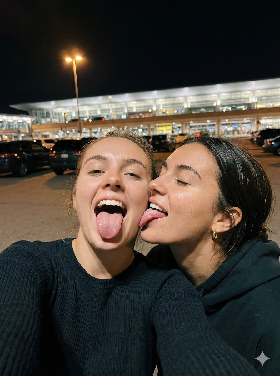Goofy Nighttime Smartphone Selfie Prompt — example 1