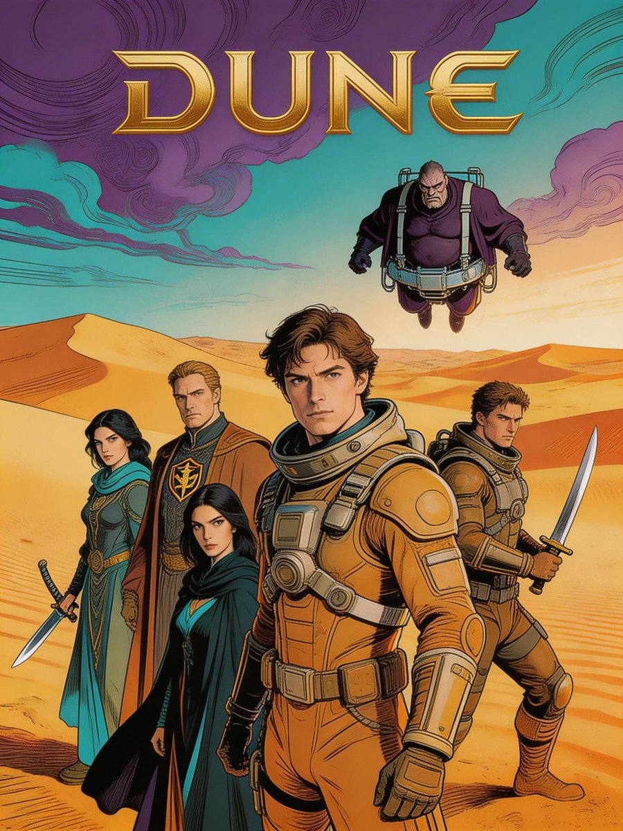 Dune Poster in Moebius Style (Multi-Model Test) — example 3