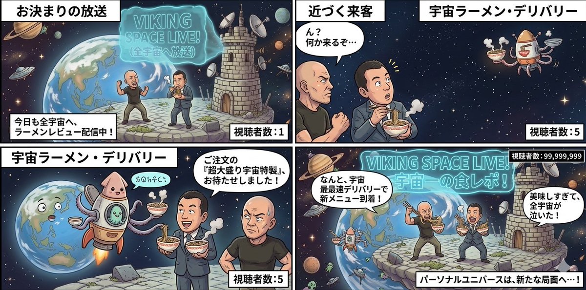 Four-Panel Manga: Personal Universe — example 1