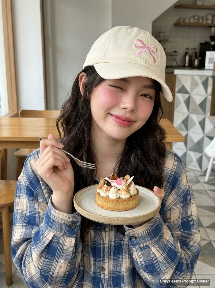 Hyper-Realistic Cafe Portrait with Reference Image — example 1