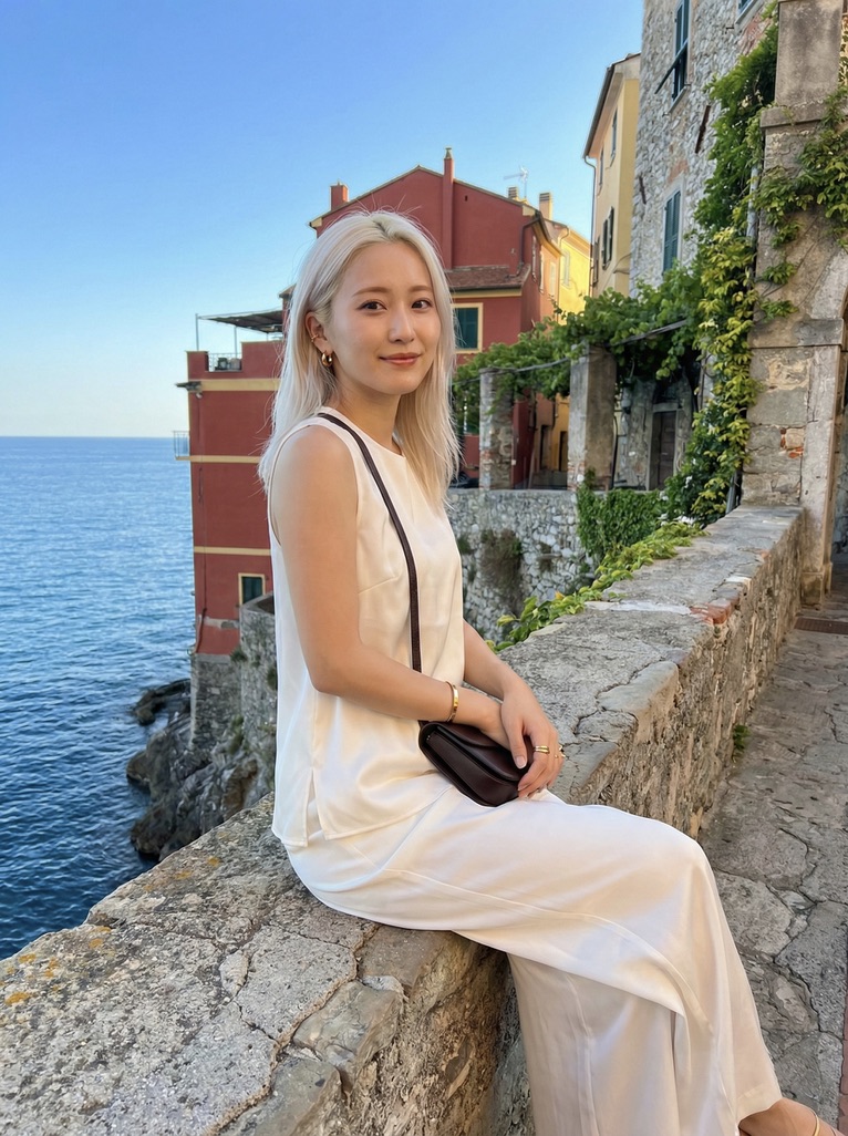Quiet Luxury Mediterranean Vacation Portrait — example 2