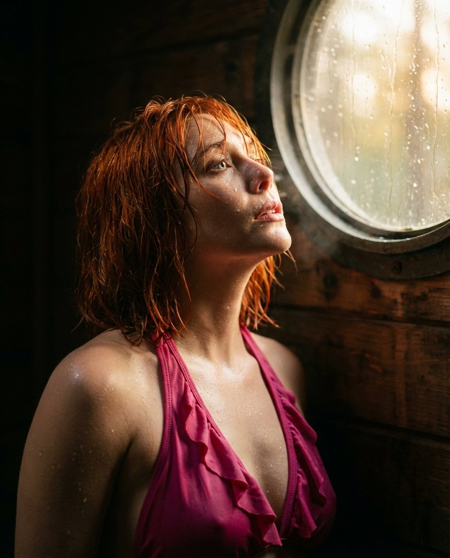 Cinematic Portrait in Cabin Sunlight — example 2