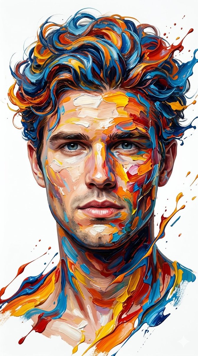 Hyper-Realistic Abstract Oil Portrait
