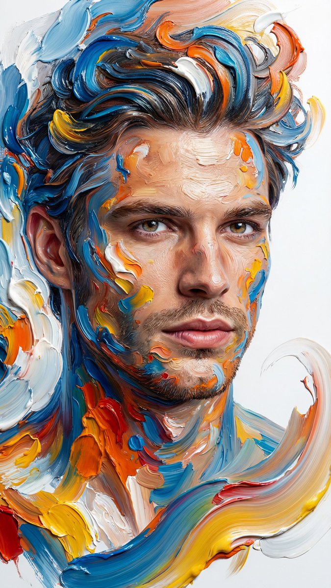 Hyper-Realistic Abstract Oil Portrait — example 2