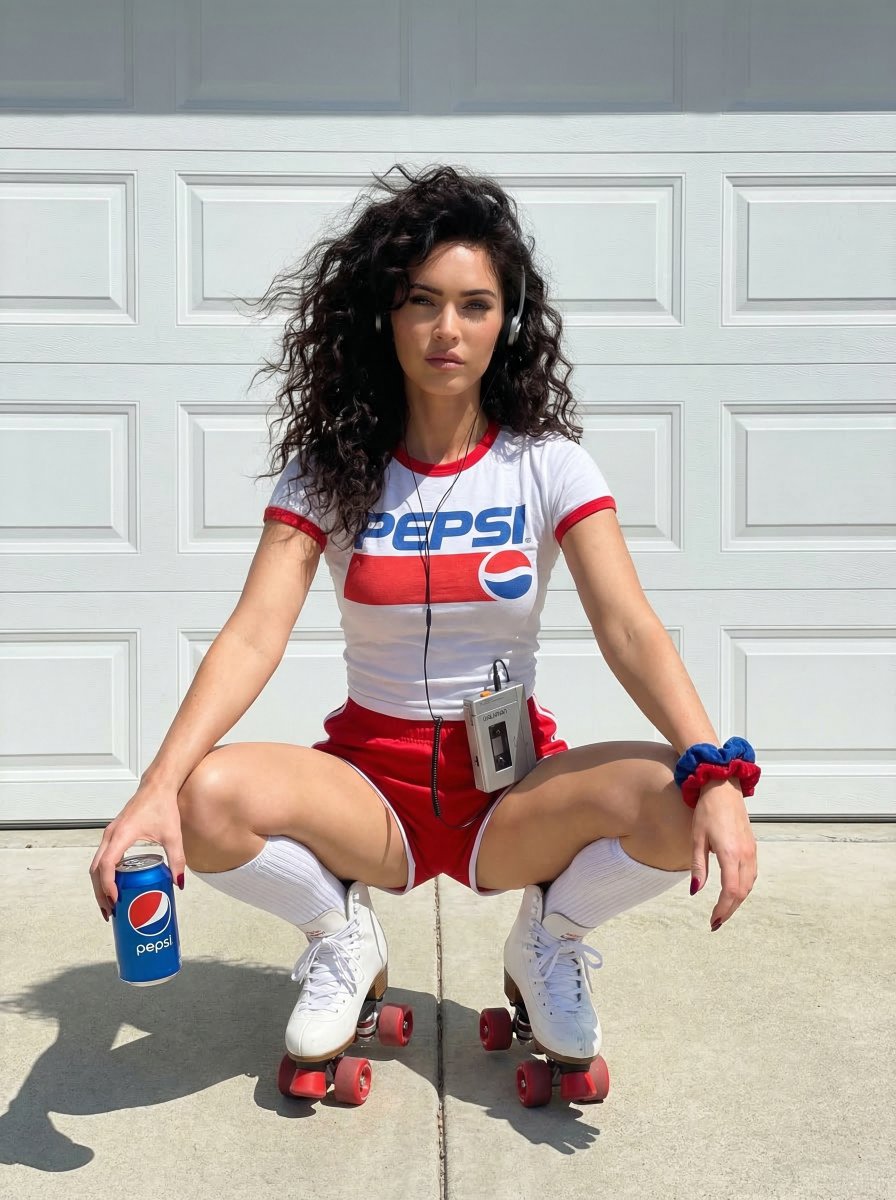 80s Retro Athleisure Megan Fox Roller Skates — example 1