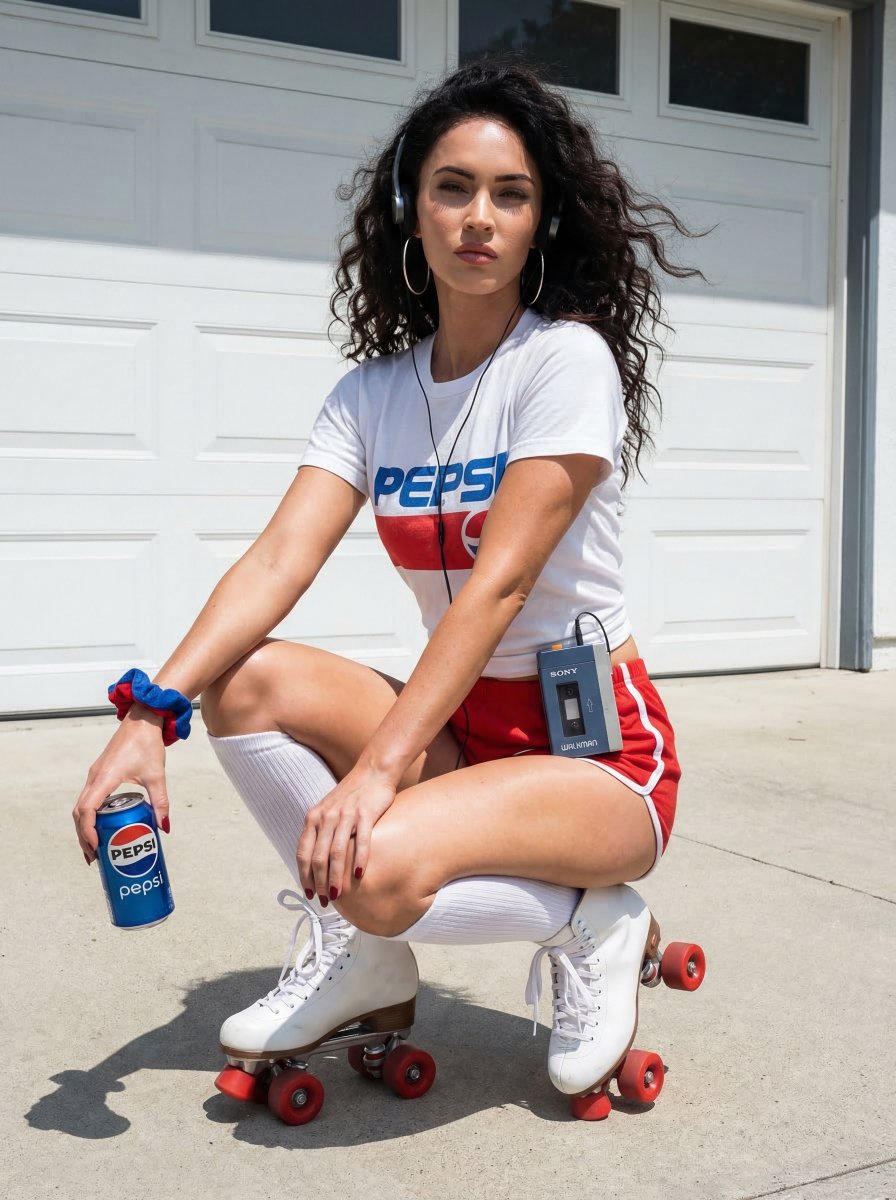 80s Retro Athleisure Megan Fox Roller Skates — example 2