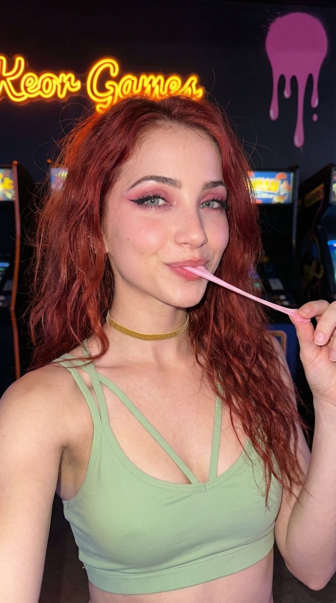 Arcade Bubblegum Selfie with Harsh Flash — example 3