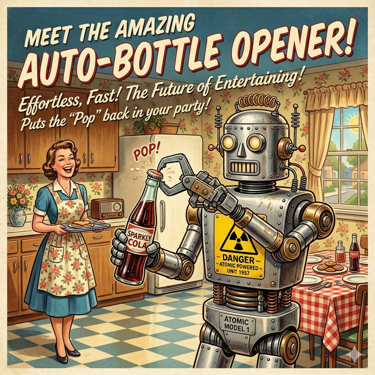 Retro Futurism Auto-Bottle Opener — example 1
