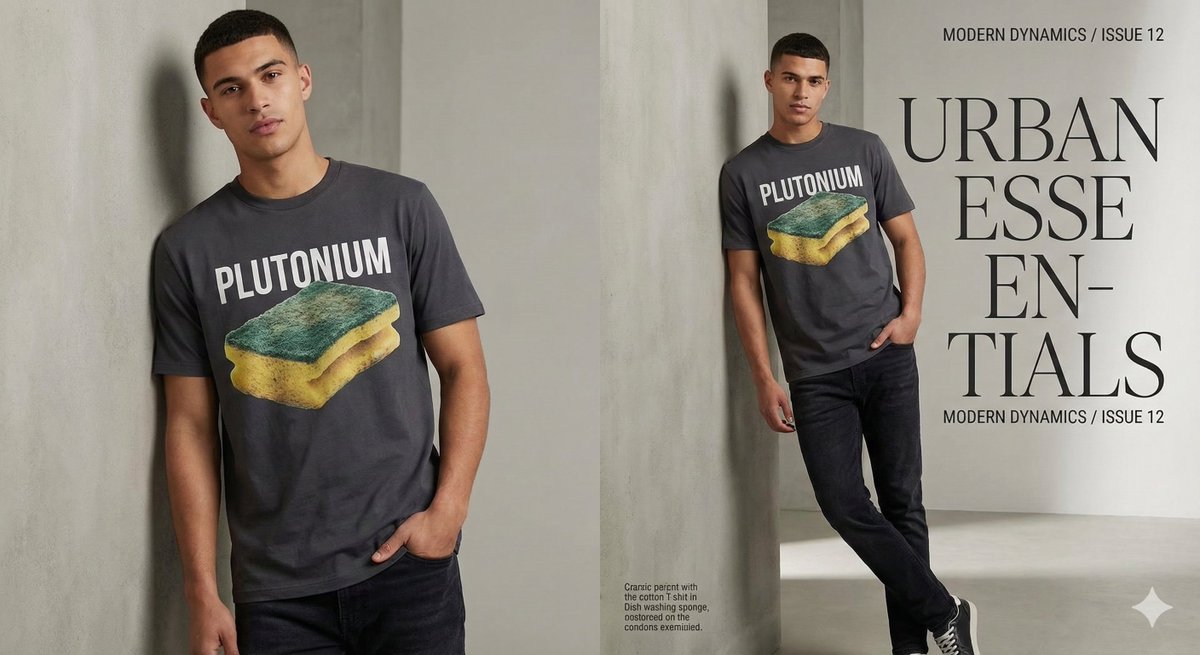 Fashion Magazine Style Sponge T-shirt with 'Error' — example 1
