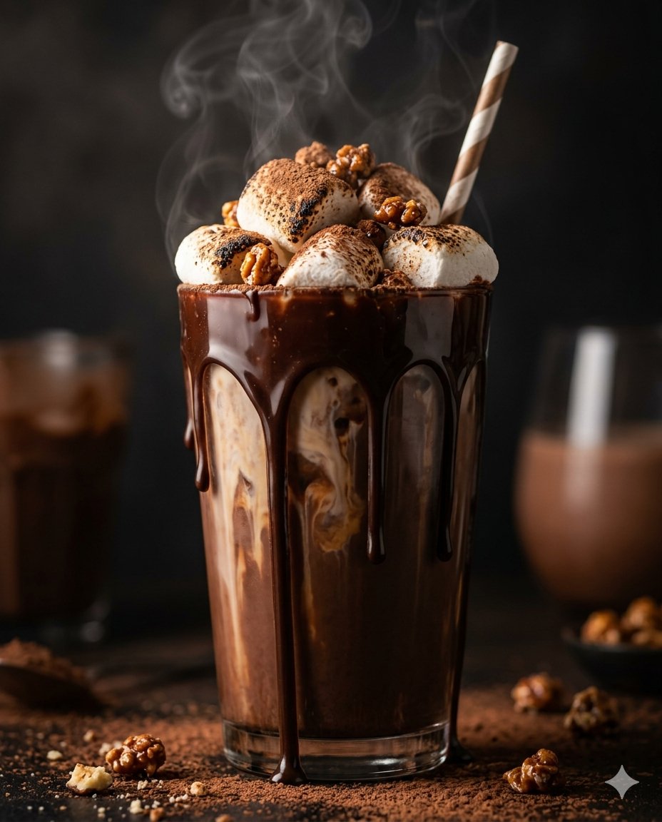 Editorial Food Photography of Chocolate Brownie Stack