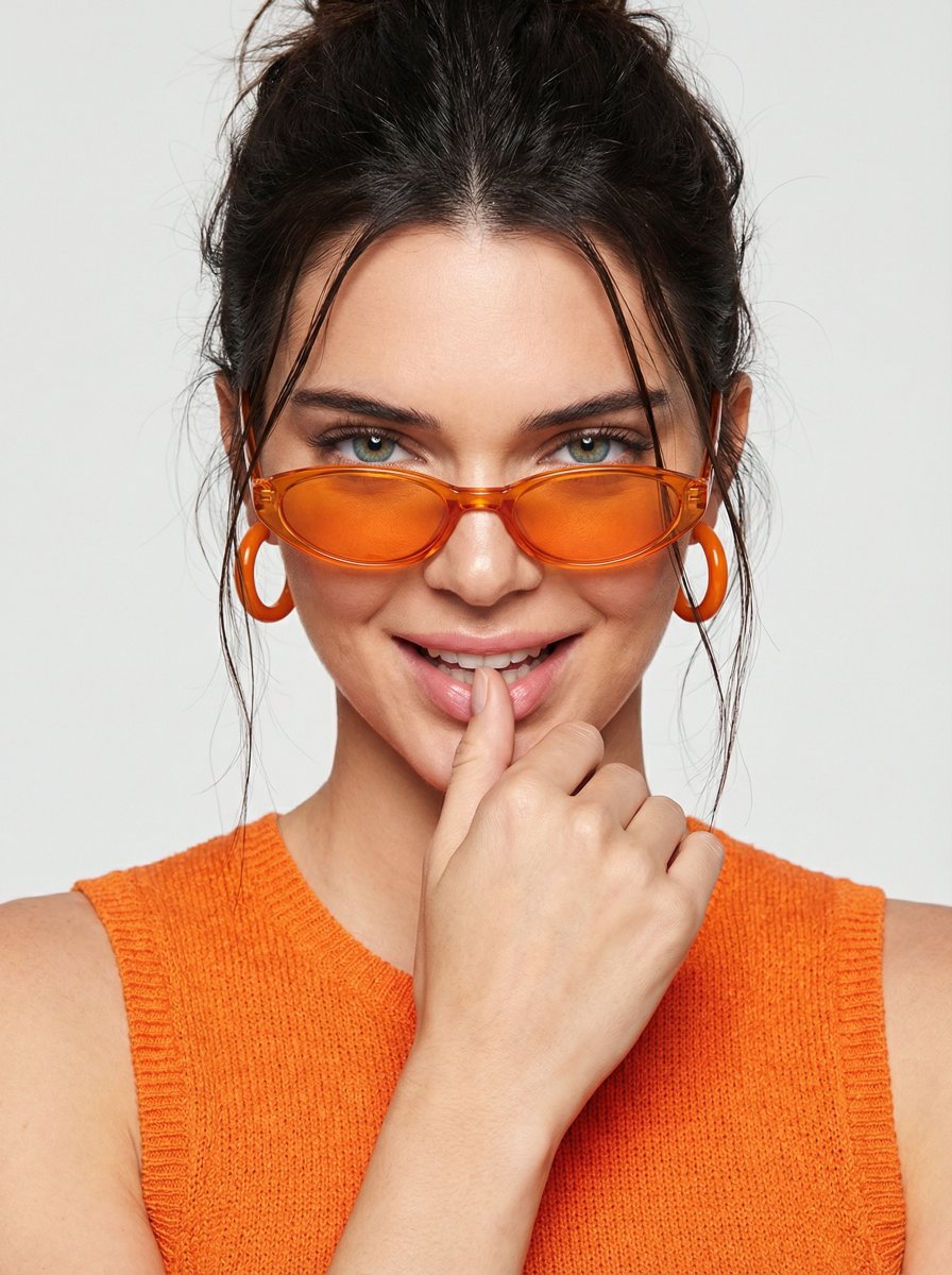 JSON Prompt for High-Fashion Orange Portrait with Reference Image — example 2