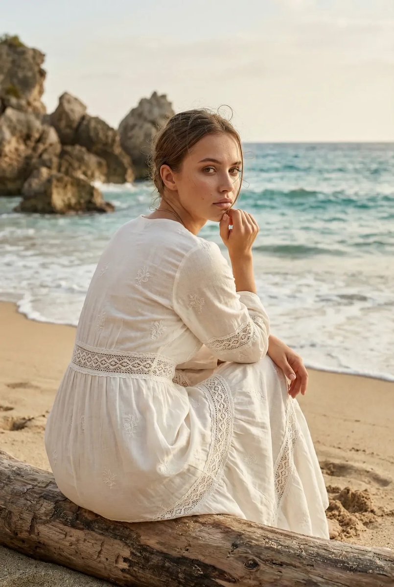 Cinematic Beach Portrait at Golden Hour — example 2