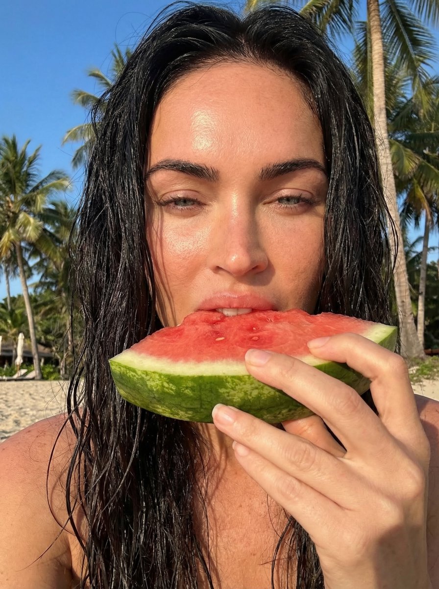 Outdoor Summer Watermelon Selfie (Detailed JSON) — example 1