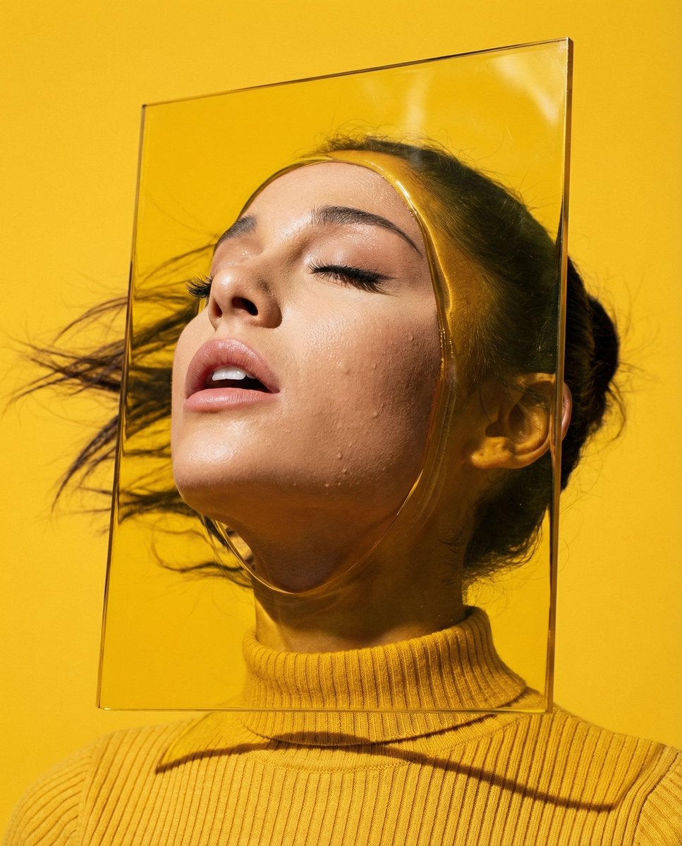 Editorial Surrealism Portrait (Amber Trance) — example 1