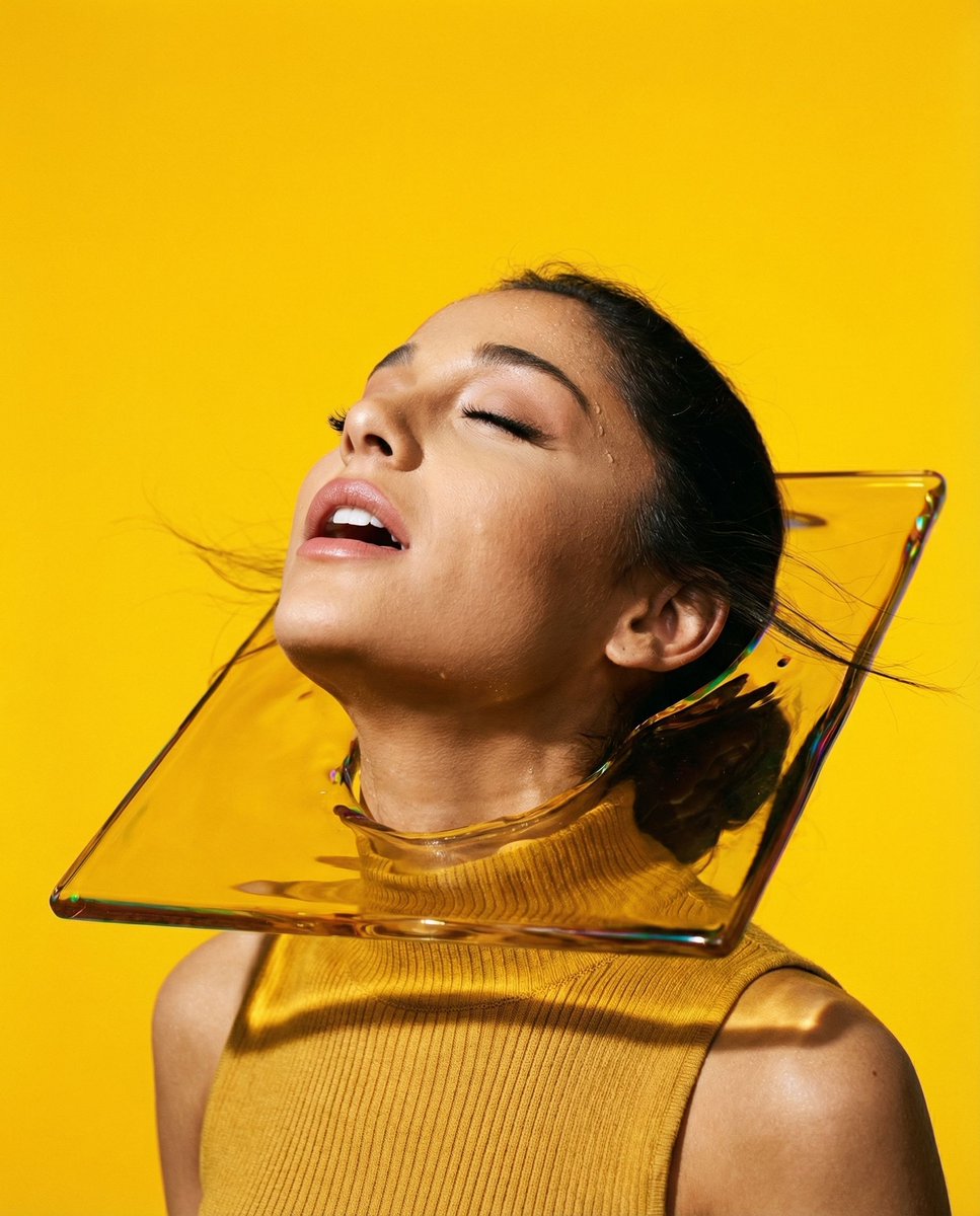 Editorial Surrealism Portrait (Amber Trance) — example 2