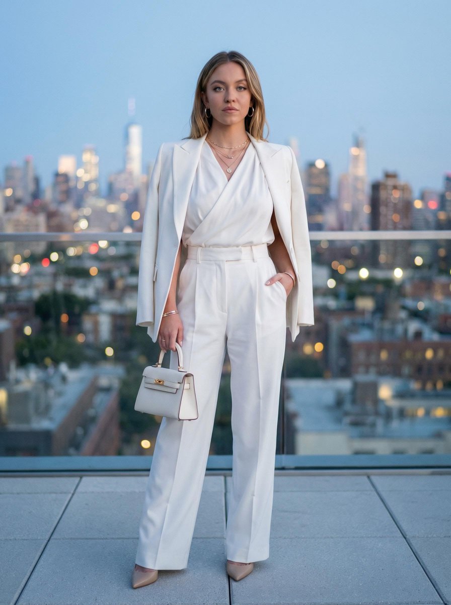 Rooftop Editorial Portrait at Dusk — example 1