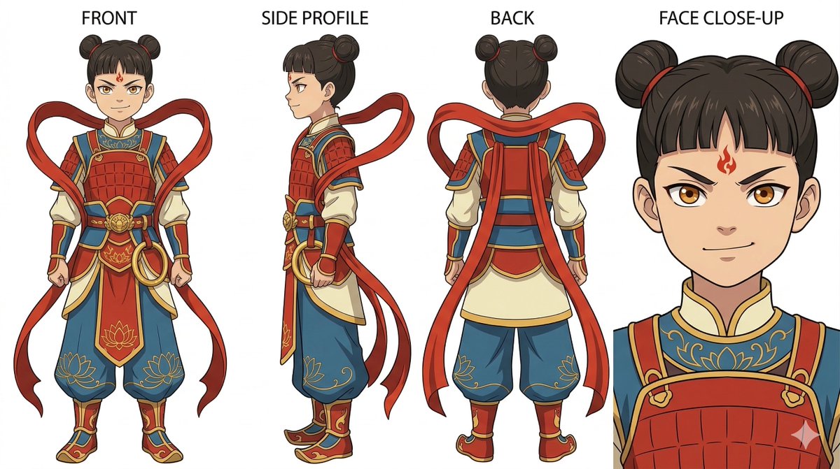 Ghibli Nezha Character Turnaround — example 1