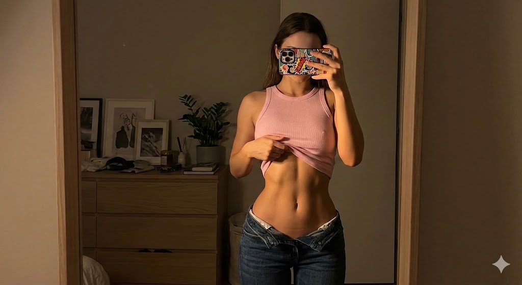 Dramatic Mirror Selfie Image Prompt for Nano Banana Pro — example 1