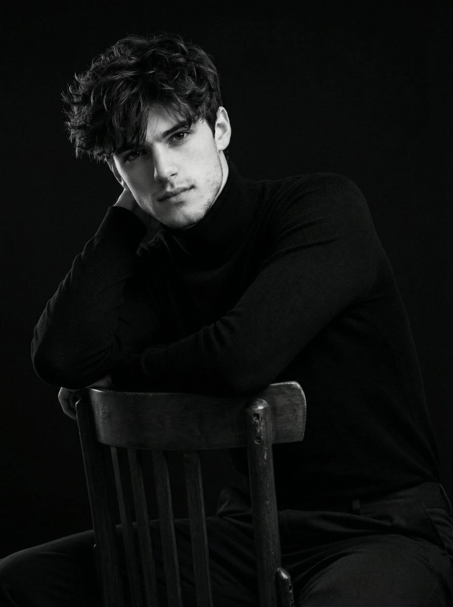 Ultra-Realistic Cinematic Black and White Portrait — example 1
