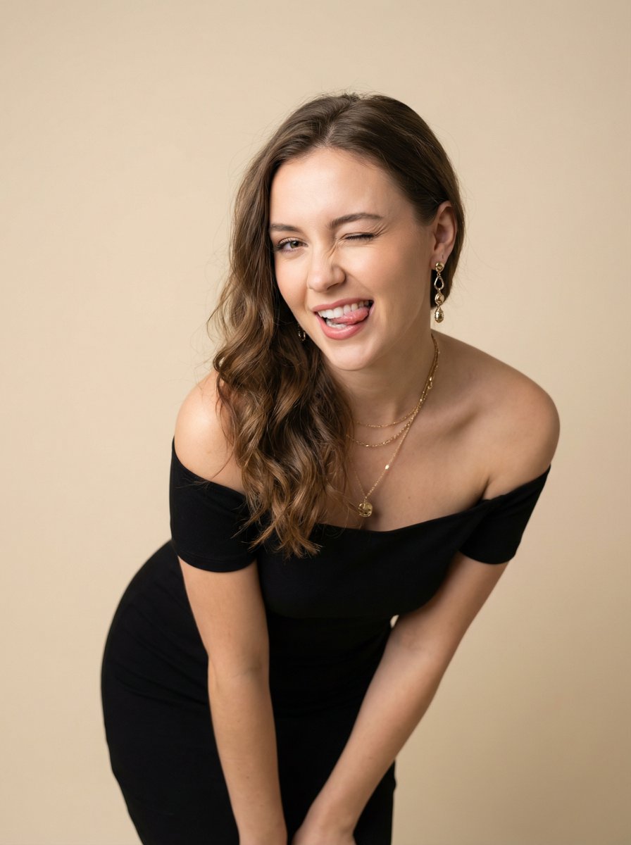 Ultra-Realistic Winking Portrait with Playful Expression — example 1