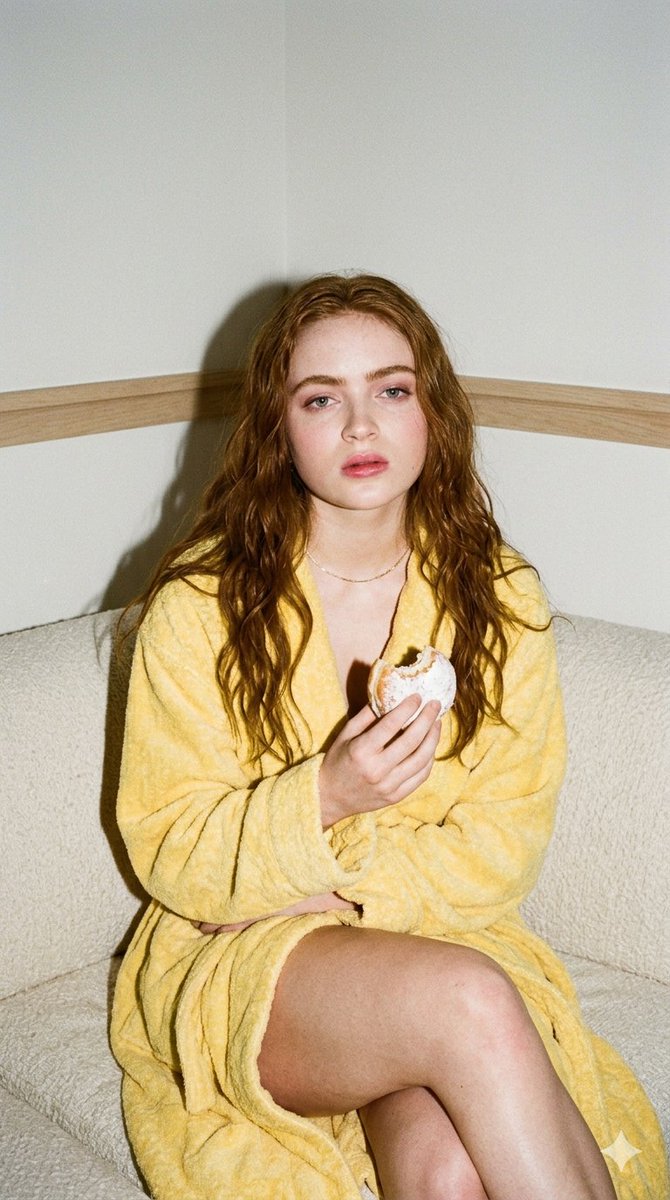 Candid 35mm Film Aesthetic Portrait with Donut Prompt for Gemini Nano Banana Pro — example 1