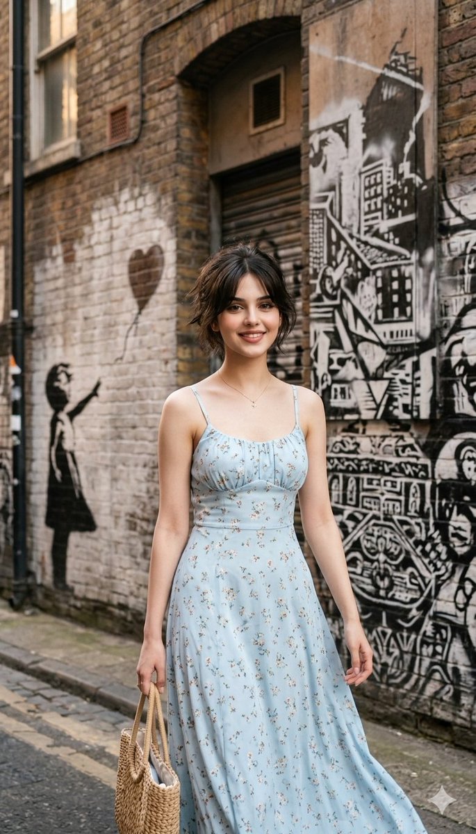 Urban Street Portrait with Graffiti Prompt for Nano Banana Pro — example 1