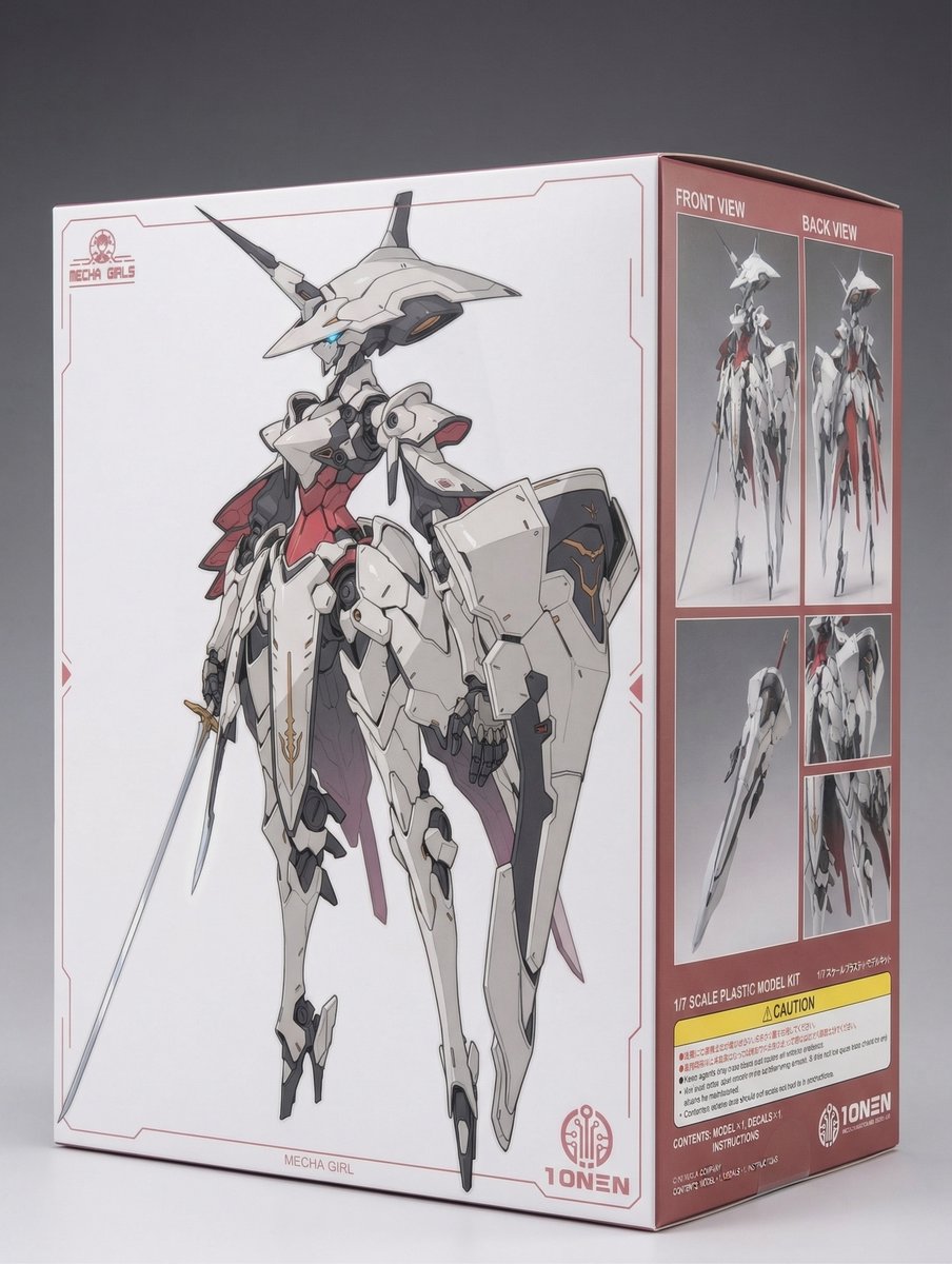 Full Armor Mecha Girl model kit concept prompt — example 3