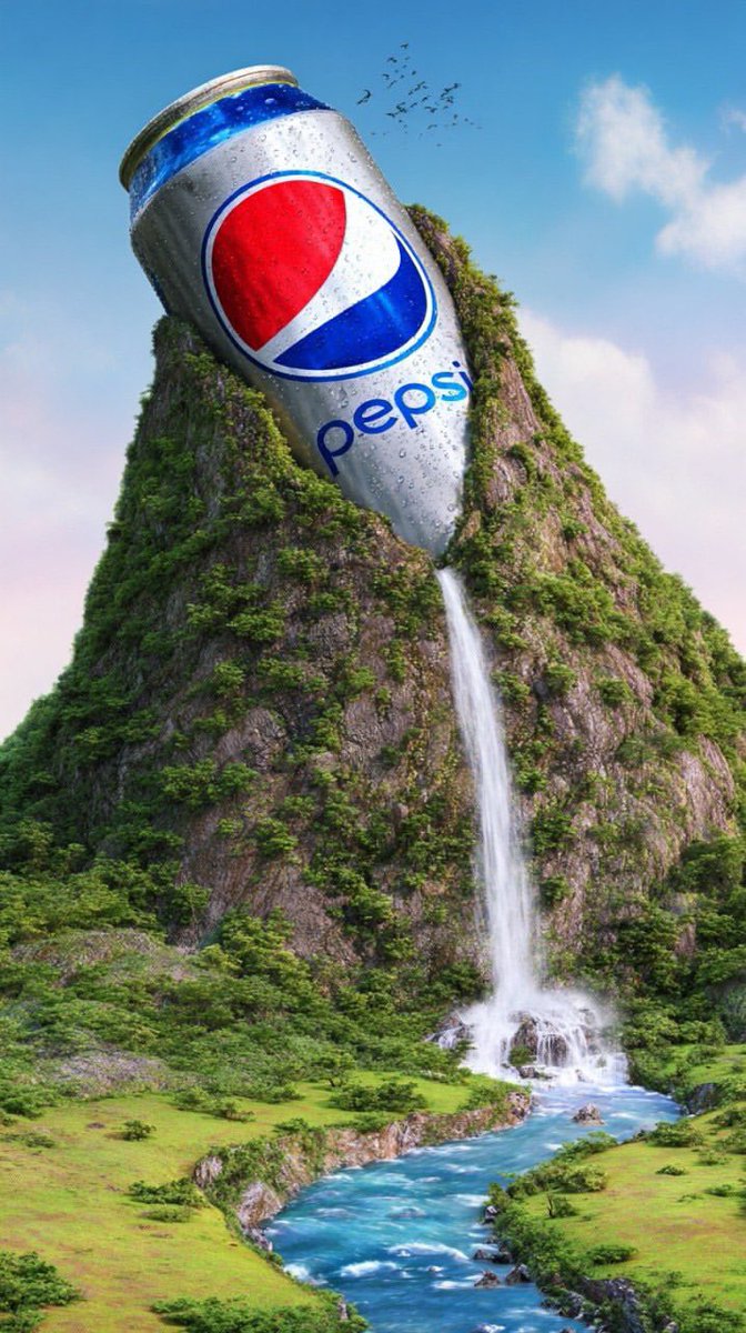Surreal Giant Aluminum Can Waterfall Prompt for Nano Banana 2 — example 1
