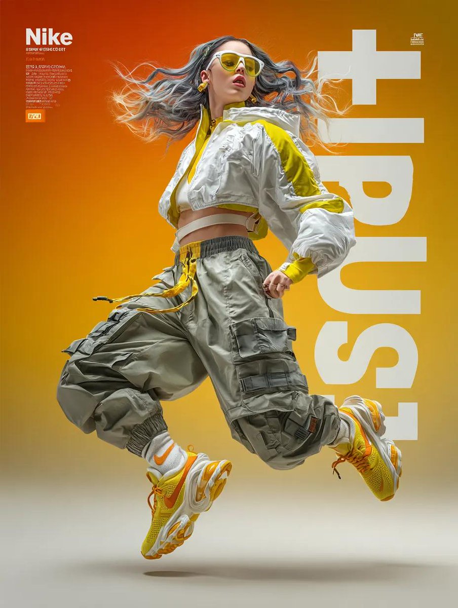 Dynamic Futuristic Nike Fashion Ad Prompt for Nano Banana Pro — example 2