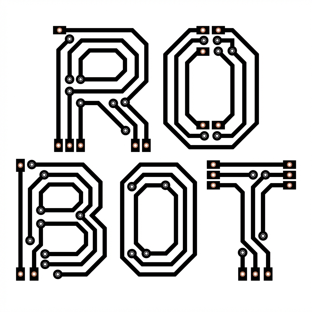 PCB Word Art Schematic for 'Tesla' — example 2