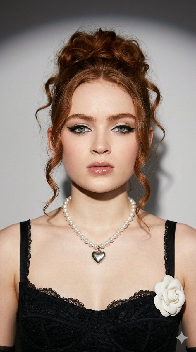 Coquette Fashion Editorial Portrait (Sadie Sink) — example 1