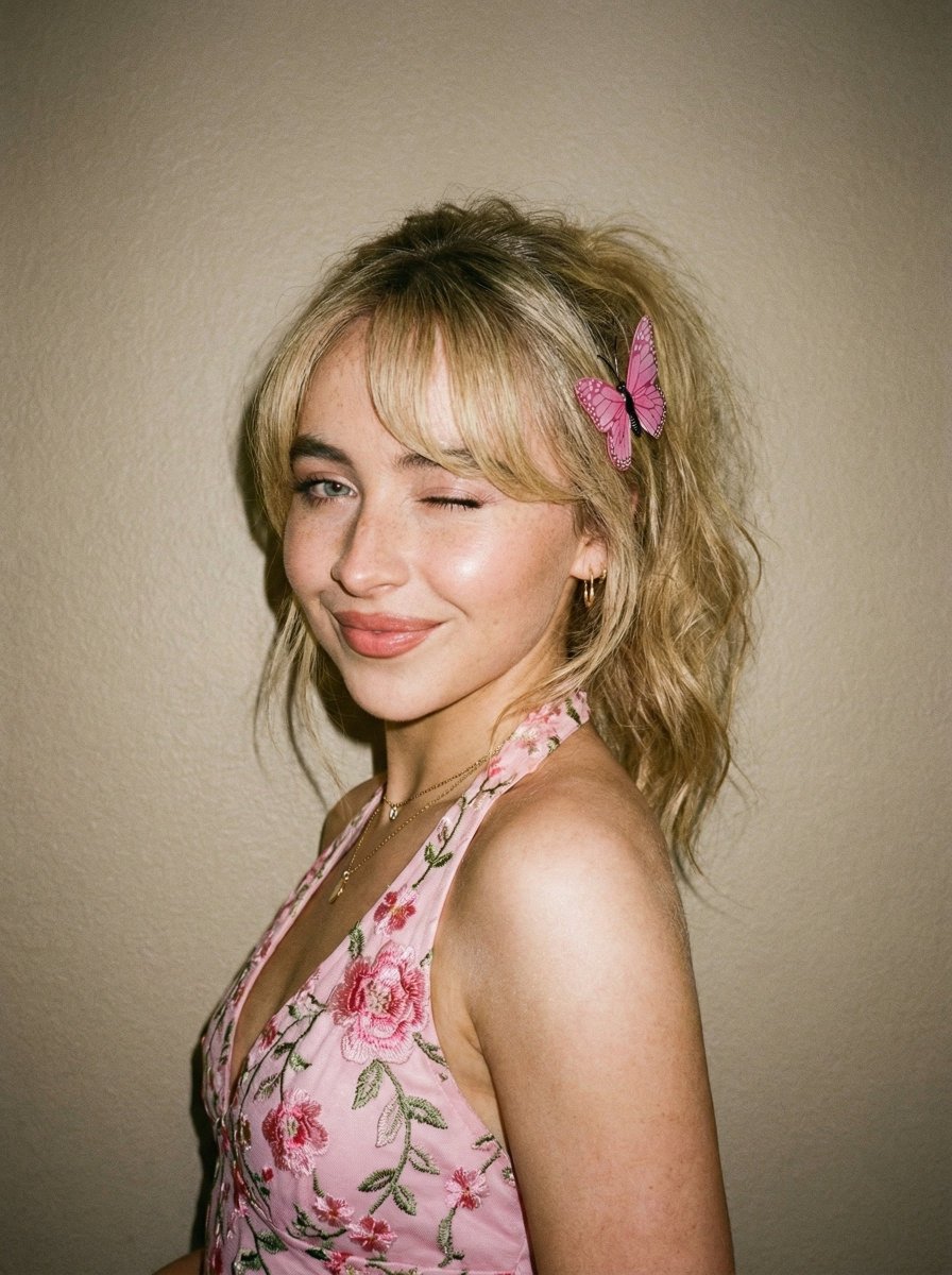 Soft Flash Portrait with Coquette Aesthetic — example 1
