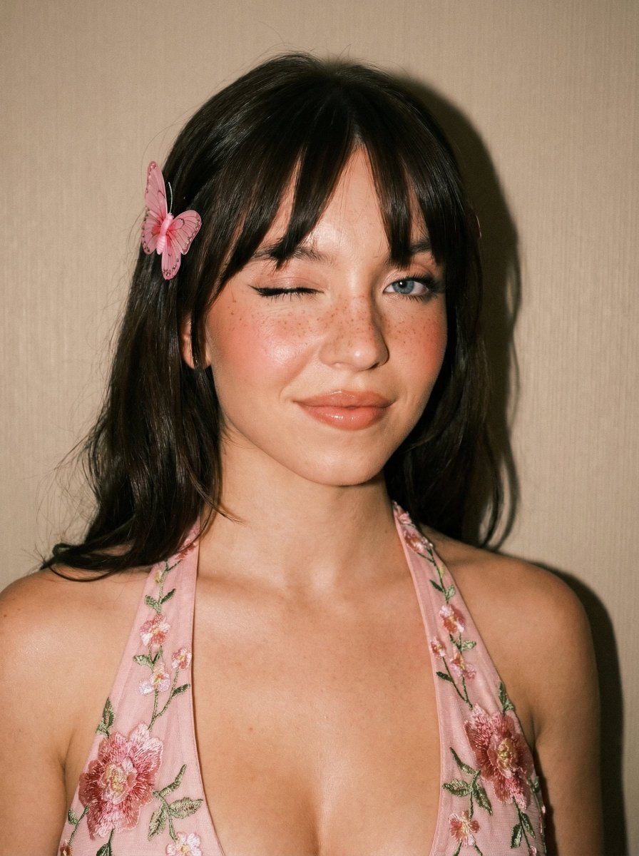 Soft Flash Portrait with Coquette Aesthetic — example 2