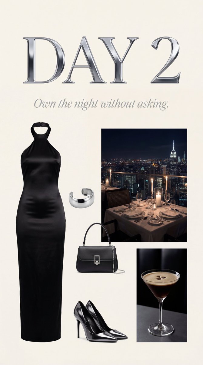 Luxury Night Fashion Moodboard (Day 2) — example 1
