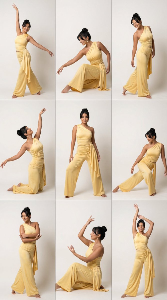 9-Panel Dance Editorial Grid with Identity Lock — example 1