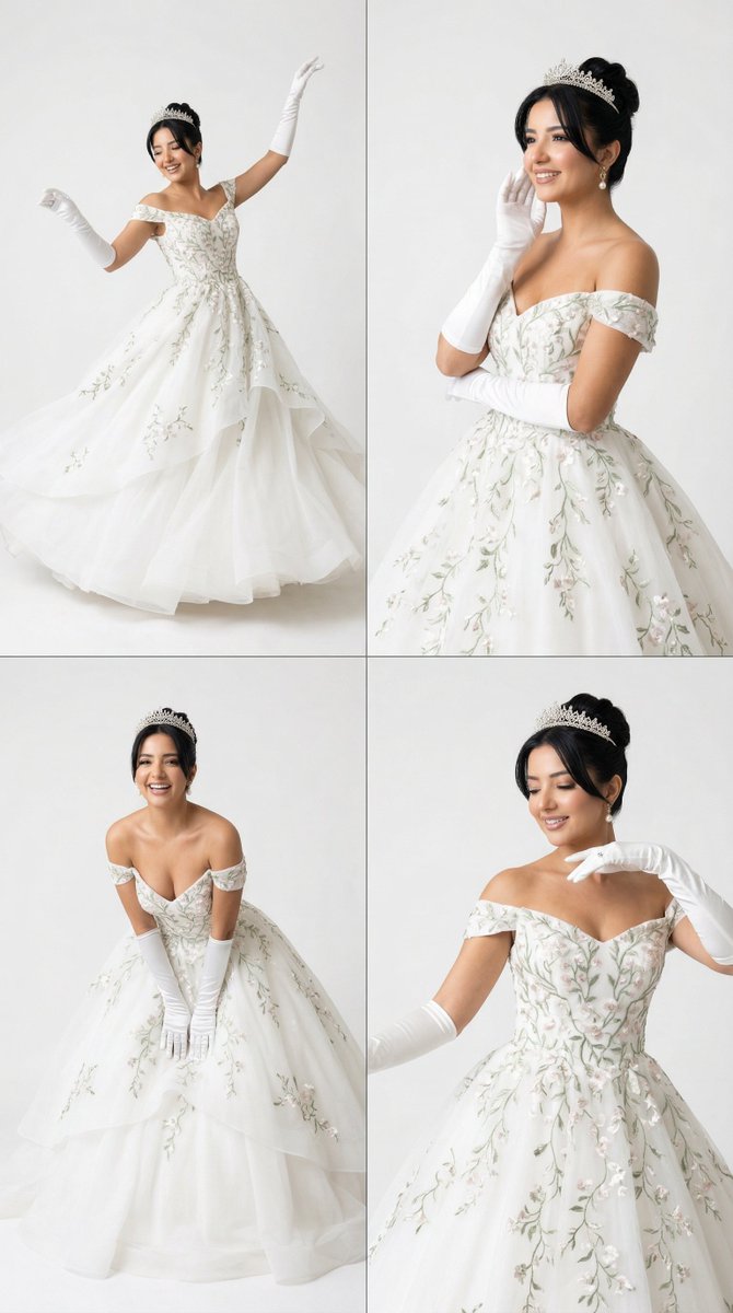 White Ballroom Dance Editorial Grid (2x2) — example 1