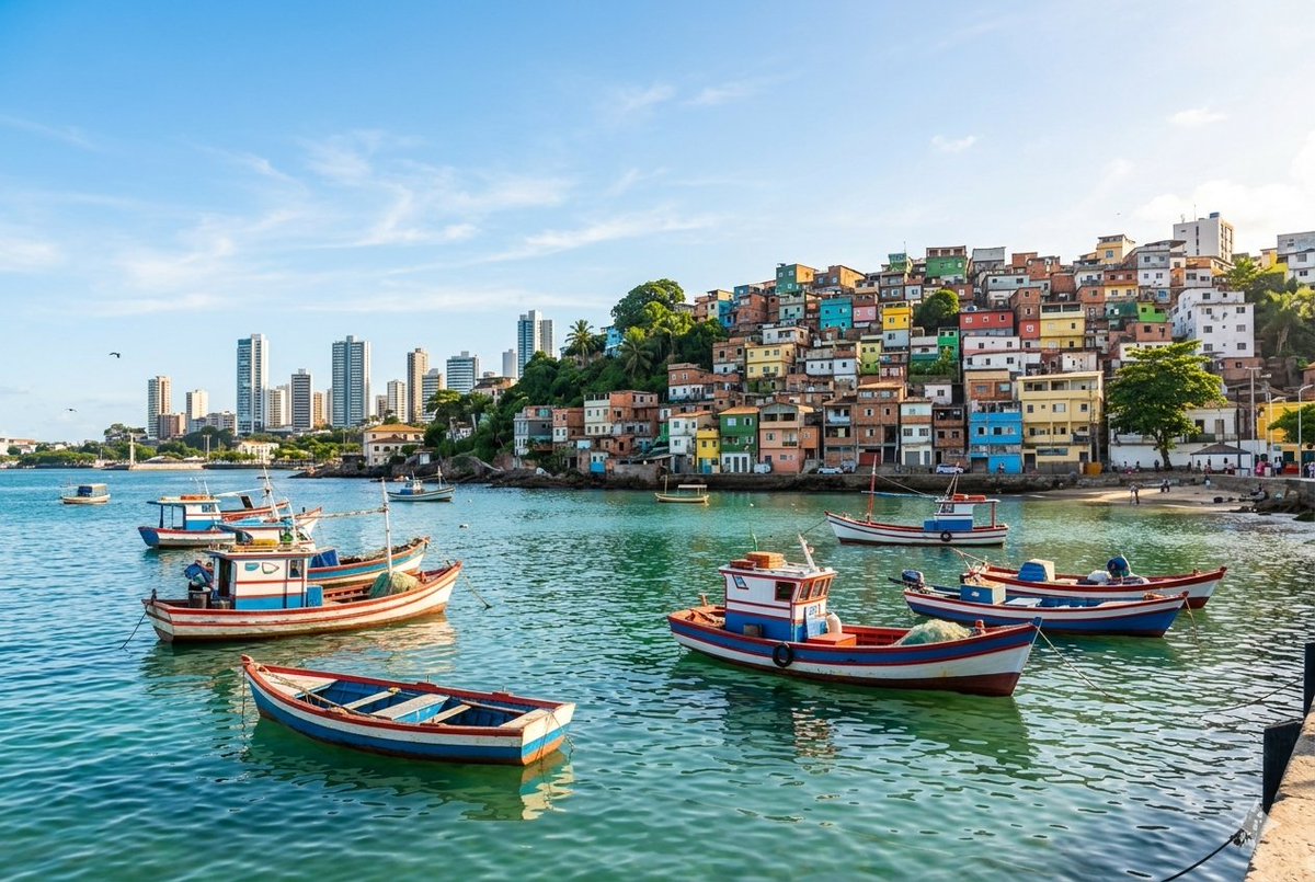Realistic port scene in Salvador, Bahia — example 1