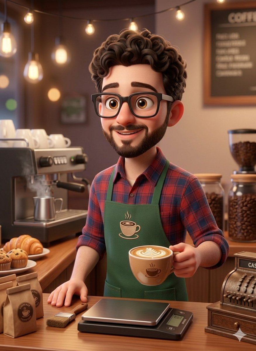 3D Rendered Barista Character in Pixar Style — example 1