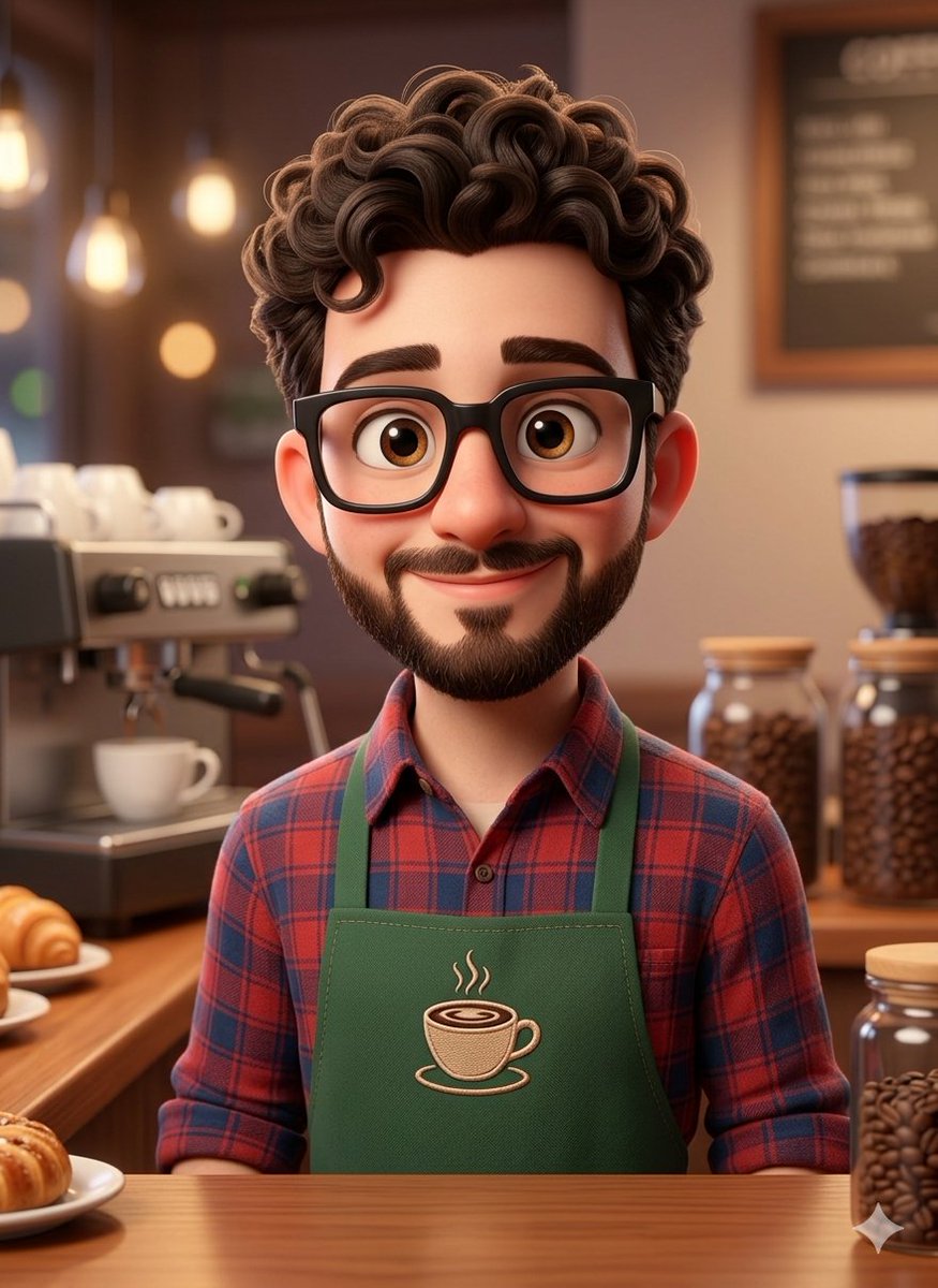 3D Rendered Barista Character in Pixar Style — example 2
