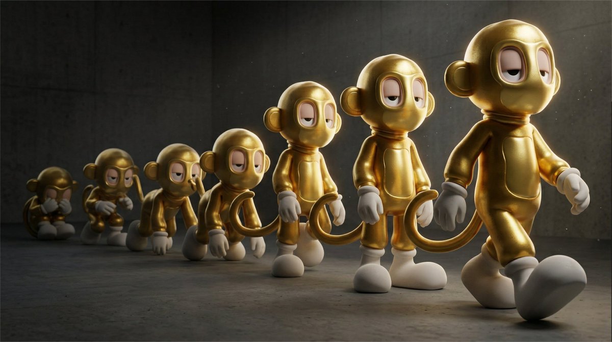 Cinematic 3D Toy Character Evolution Sequence — example 1