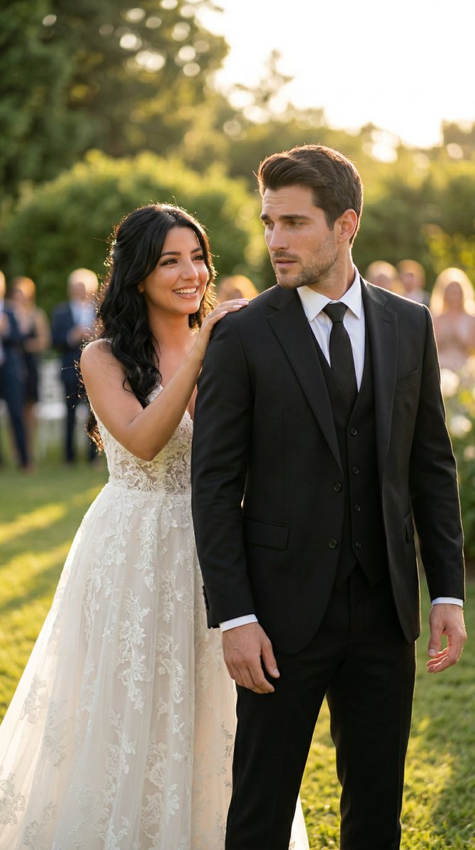 Cinematic Wedding First Look Prompt — example 1