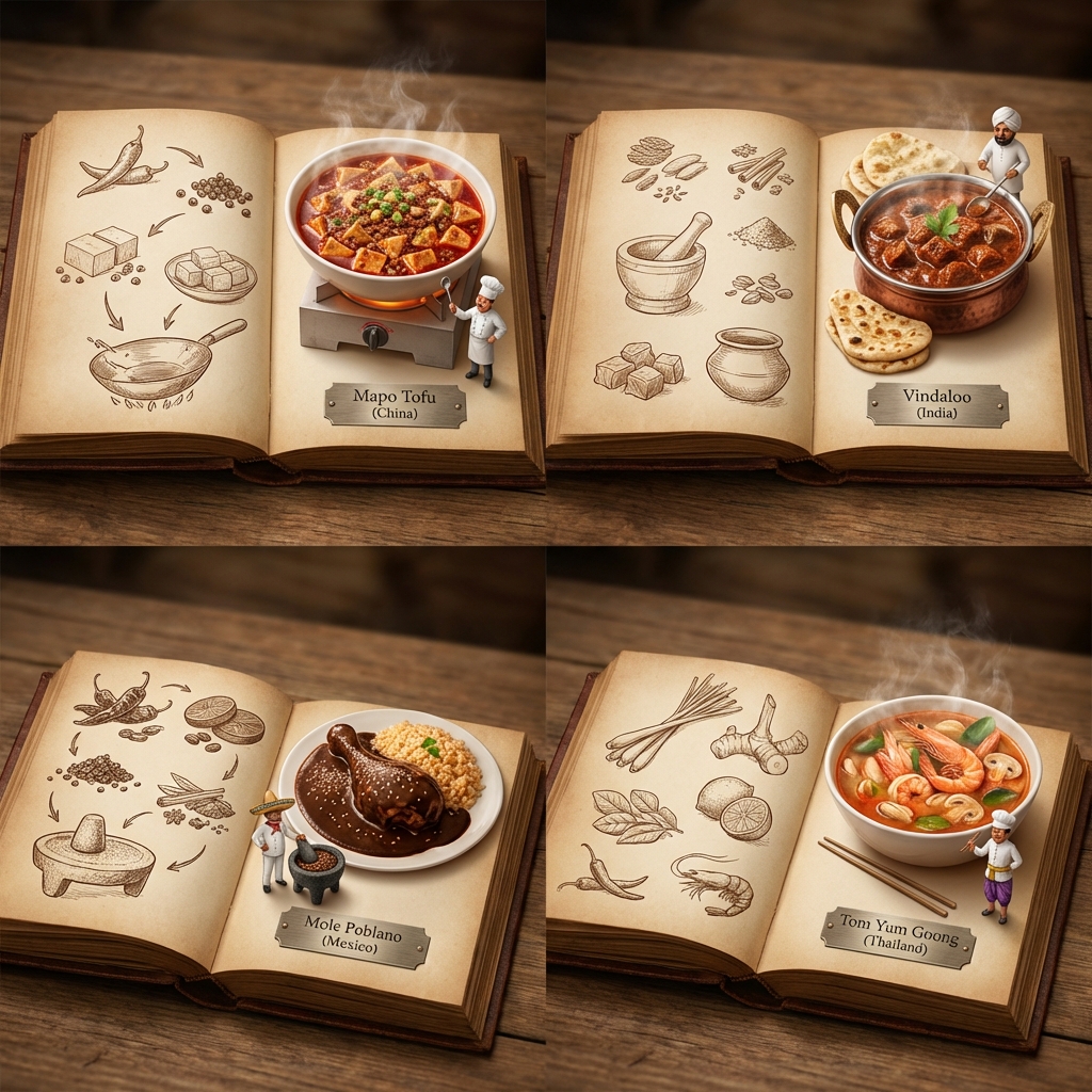 2x2 Grid Pop-Up Cookbook Diorama Prompt for Nano Banana — example 1