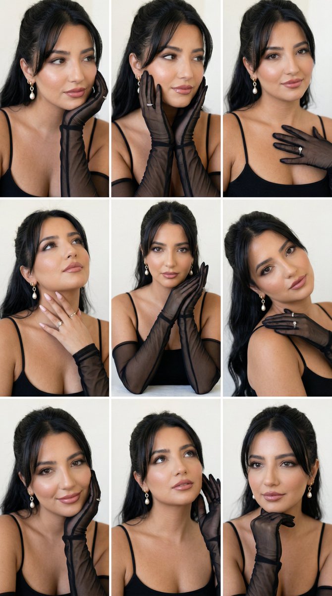 Sensual Editorial Portrait Grid with Identity Preservation — example 1