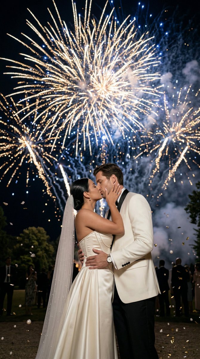 Epic Firework Wedding Kiss Image-to-Image Prompt for Nano Banana 2 — example 1