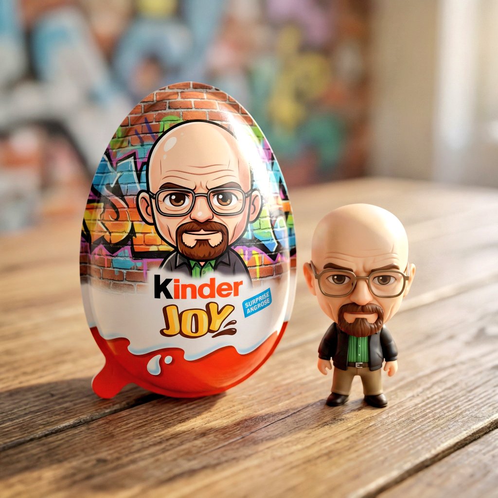 Hyper-realistic Product Photo of Kinder Joy Egg — example 1