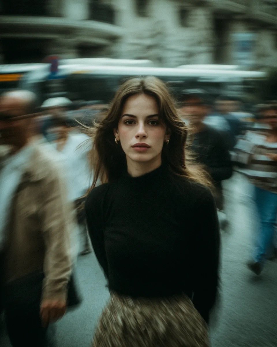 Cinematic Street Portrait with Motion Blur