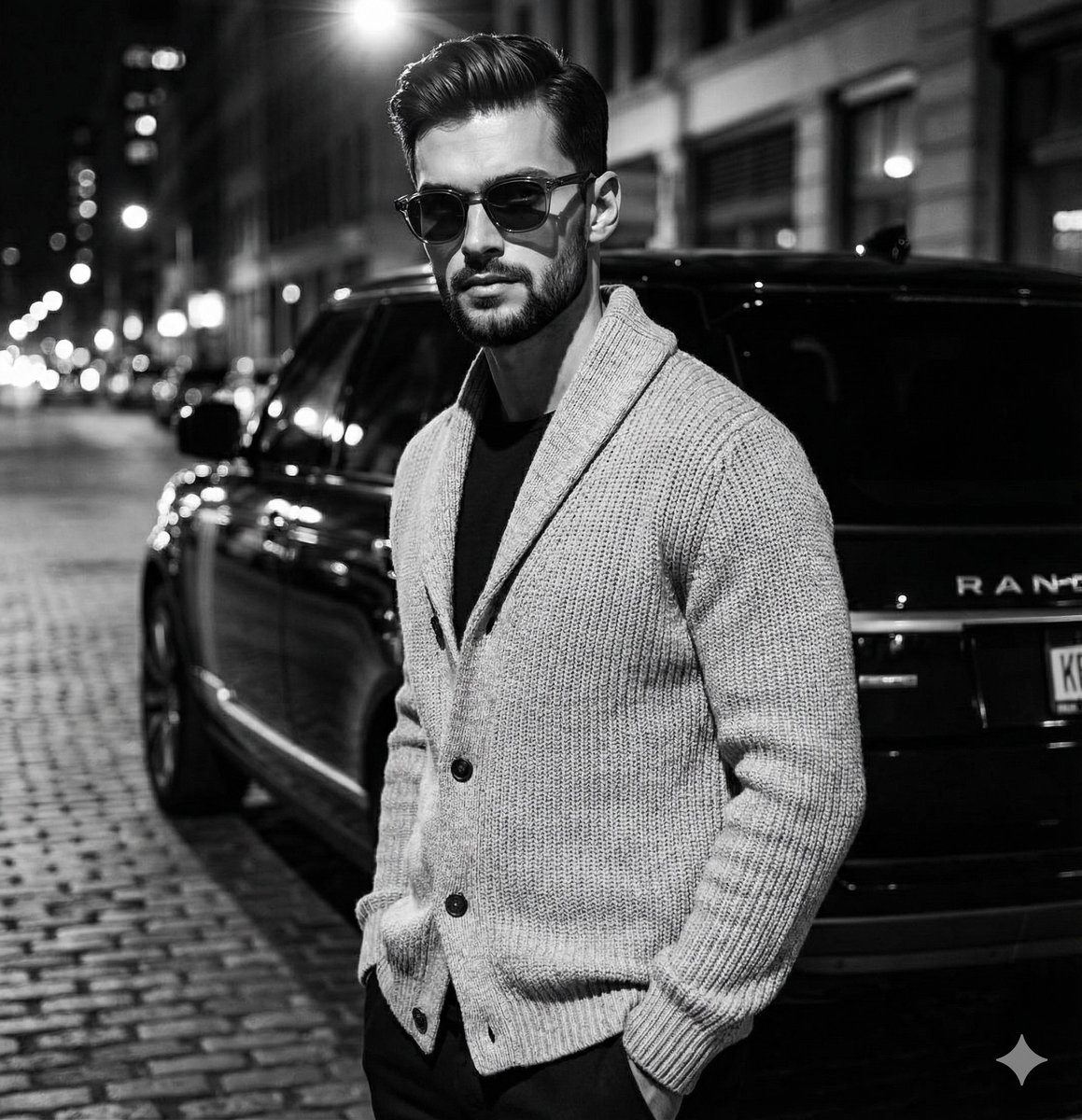 High-Contrast Black and White Fashion Editorial — example 1