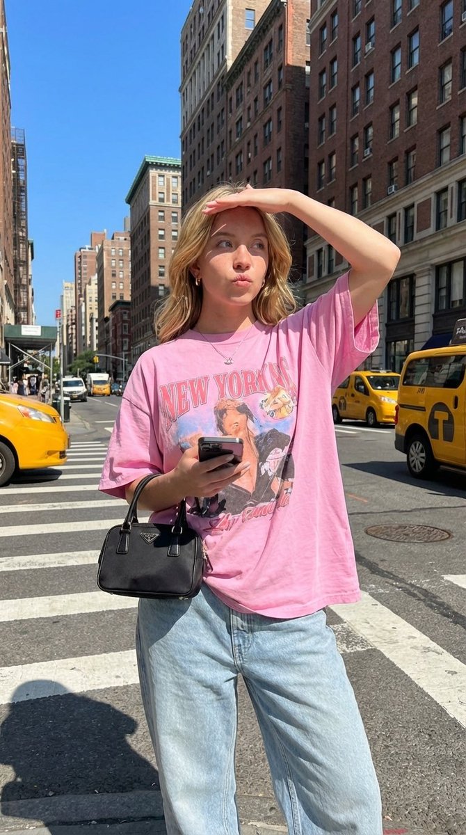 NYC Street Fashion Editorial Prompt with Harsh Sunlight — example 3