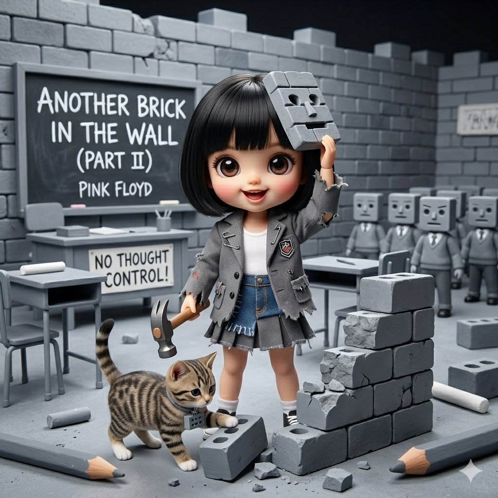Image Generation from Western Song: Another Brick In The Wall — example 1